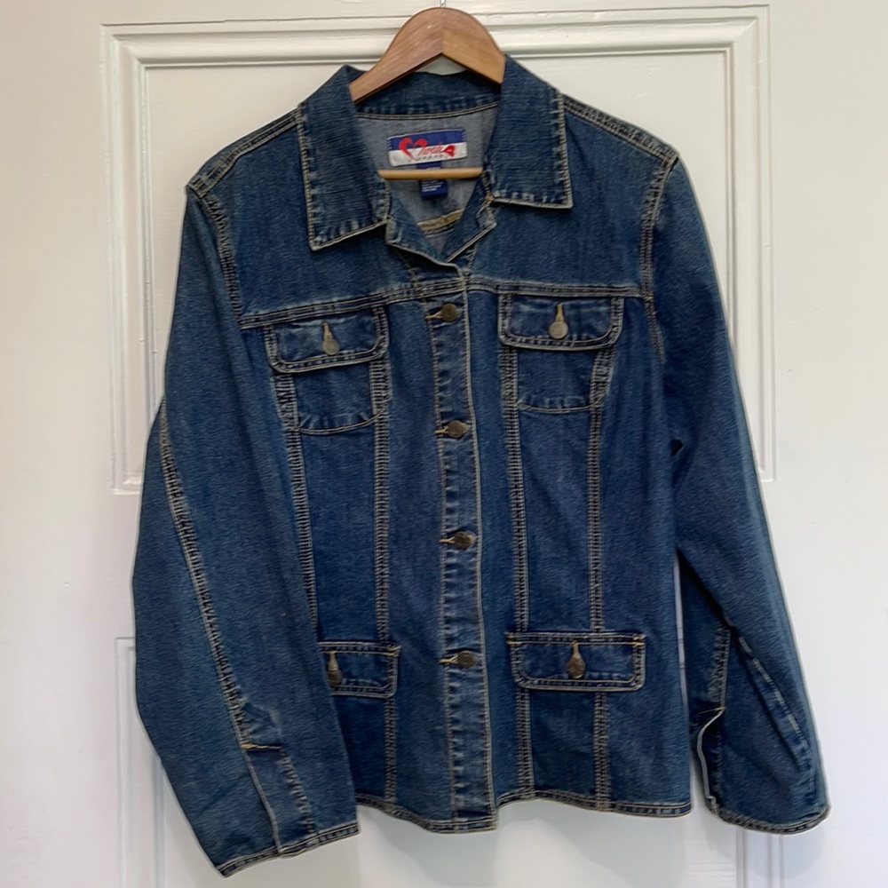 ❤️wah Vintage Jean Jacket Denim 90s Style 18/20W